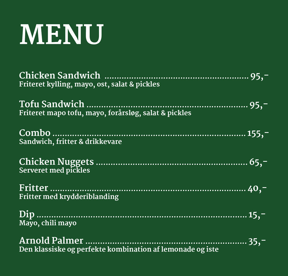 Poulette menu 2023 DK